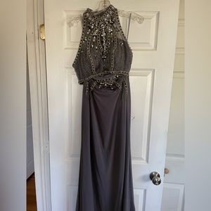 Jovani two piece prom dress - size 10. Gray with beautiful gems